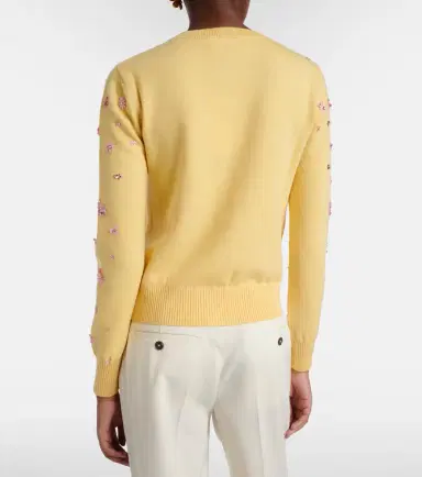 Oscar de la Renta Crystal Cluster virgin wool cardigan | Thumbnail 2 Oscar de la Renta Crystal Cluster virgin wool cardigan | Thumbnail 2