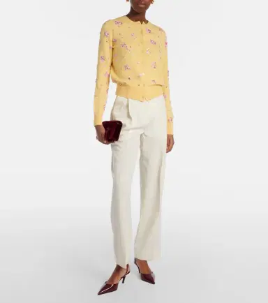 Oscar de la Renta Crystal Cluster virgin wool cardigan | Thumbnail 3 Oscar de la Renta Crystal Cluster virgin wool cardigan | Thumbnail 3