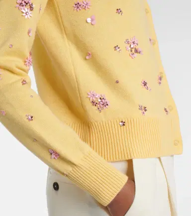 Oscar de la Renta Crystal Cluster virgin wool cardigan | Thumbnail 4 Oscar de la Renta Crystal Cluster virgin wool cardigan | Thumbnail 4