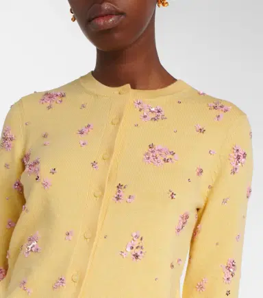 Oscar de la Renta Crystal Cluster virgin wool cardigan | Thumbnail 5 Oscar de la Renta Crystal Cluster virgin wool cardigan | Thumbnail 5