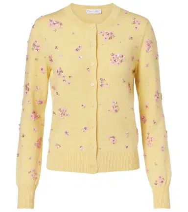 Oscar de la Renta Crystal Cluster virgin wool cardigan | Thumbnail 1 Oscar de la Renta Crystal Cluster virgin wool cardigan | Thumbnail 1