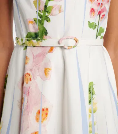 Oscar de la Renta Floral trompe l'ail cotton-blend midi dress | Thumbnail 2