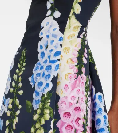 Oscar de la Renta Floral faille coktail dress | Thumbnail 4 Oscar de la Renta Floral faille coktail dress | Thumbnail 4