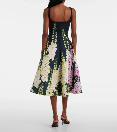 Oscar de la Renta Floral faille coktail dress | Thumbnail 5 Oscar de la Renta Floral faille coktail dress | Thumbnail 5