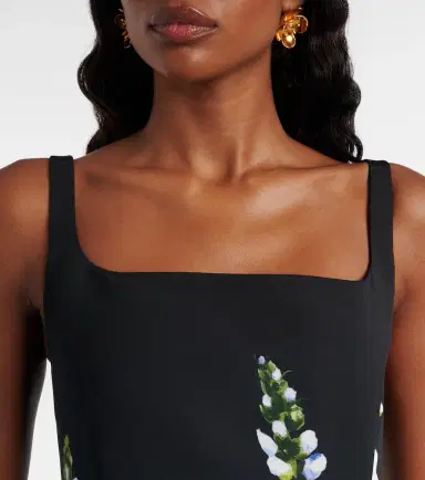 Oscar de la Renta Floral faille coktail dress | Thumbnail 6 Oscar de la Renta Floral faille coktail dress | Thumbnail 6