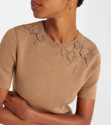 Oscar de la Renta Foxgloves wool-blend midi dress | Thumbnail 3