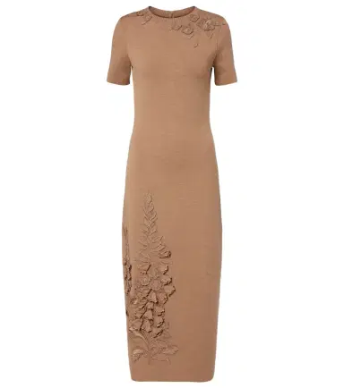 Oscar de la Renta Foxgloves wool-blend midi dress | Thumbnail 1