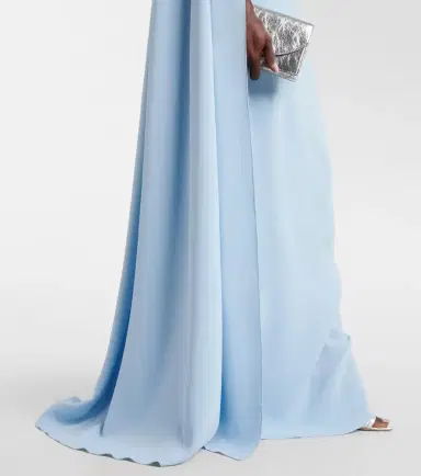 Oscar de la Renta Caped embellished silk-blend gown | Thumbnail 2