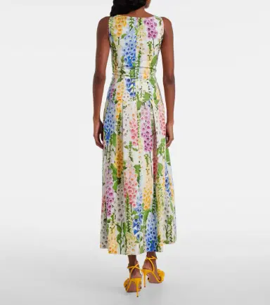 Oscar de la Renta Floral poplin cocktail dress | Thumbnail 3 Oscar de la Renta Floral poplin cocktail dress | Thumbnail 3