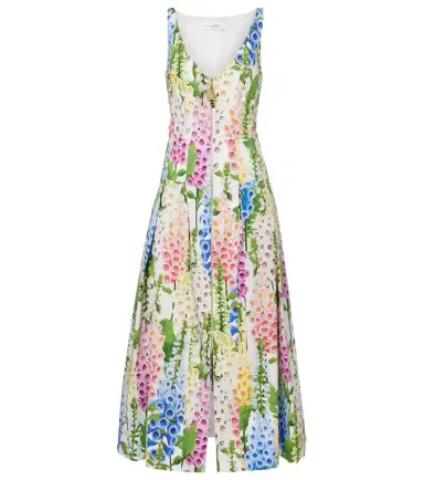Oscar de la Renta Floral poplin cocktail dress | Thumbnail 1 Oscar de la Renta Floral poplin cocktail dress | Thumbnail 1