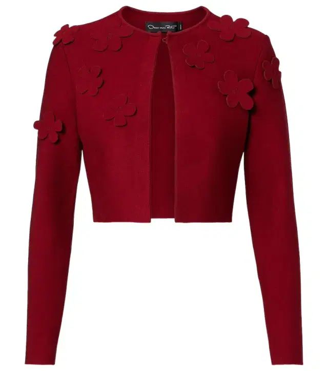 Oscar de la Renta Floral cropped cardigan