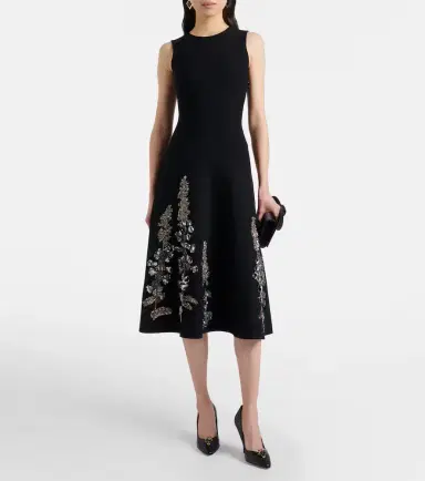 Oscar de la Renta Embellished jacquard midi dress | Thumbnail 2 Oscar de la Renta Embellished jacquard midi dress | Thumbnail 2