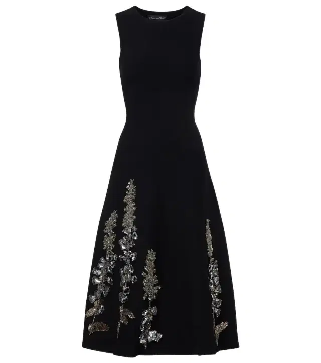 Embellished jacquard midi dress