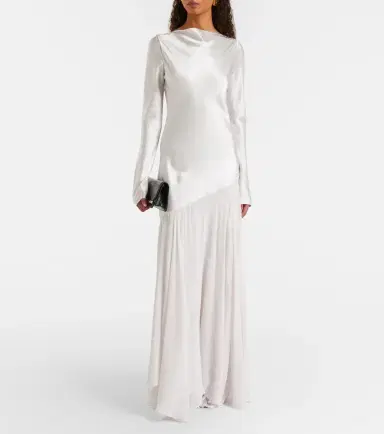 Tove Cordelia silk satin and chiffon maxi dress | Thumbnail 5