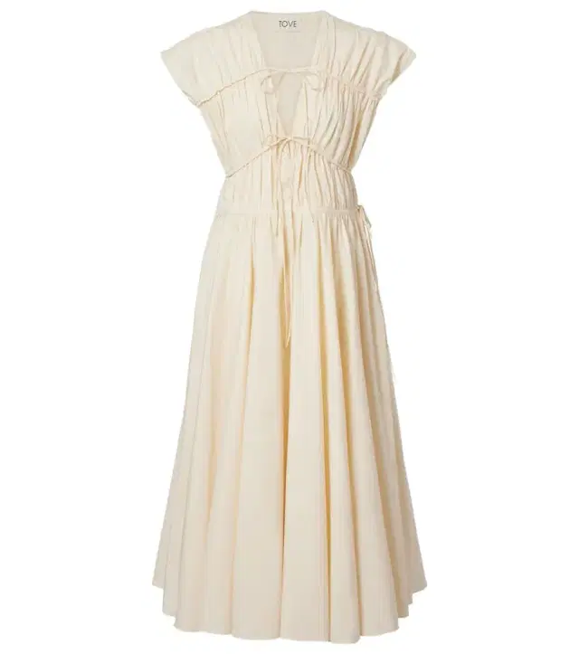Ceres gathered cotton midi dress