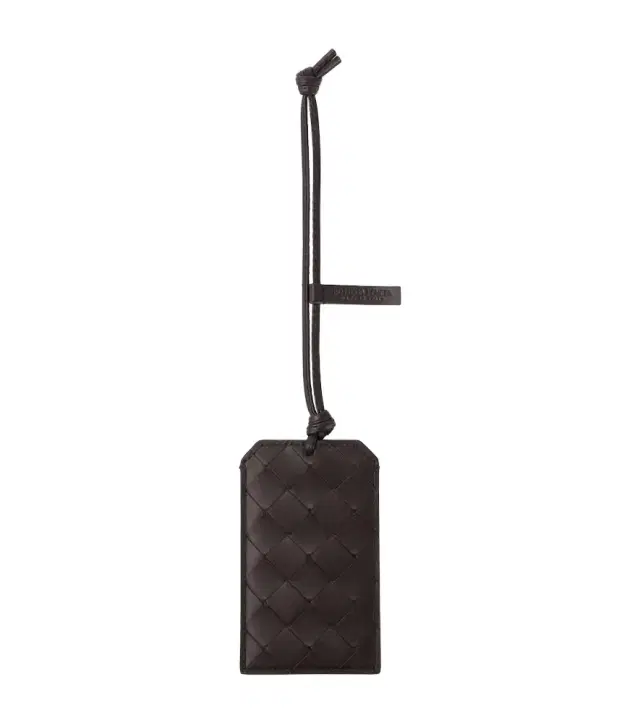 Intrecciato leather badge holder