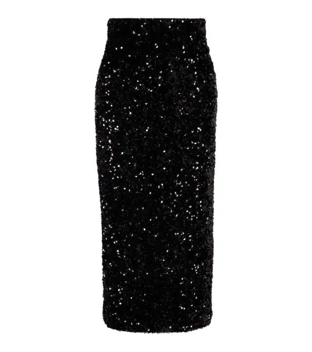 Vince Sequined velvet midi skirt