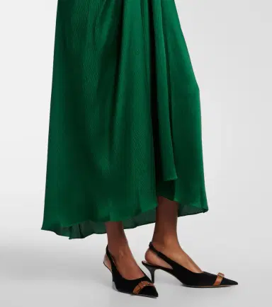 JW Anderson Gathered silk satin midi dress | Thumbnail 3 JW Anderson Gathered silk satin midi dress | Thumbnail 3
