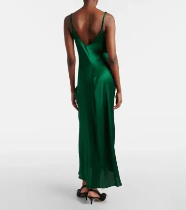 JW Anderson Gathered silk satin midi dress | Thumbnail 4 JW Anderson Gathered silk satin midi dress | Thumbnail 4