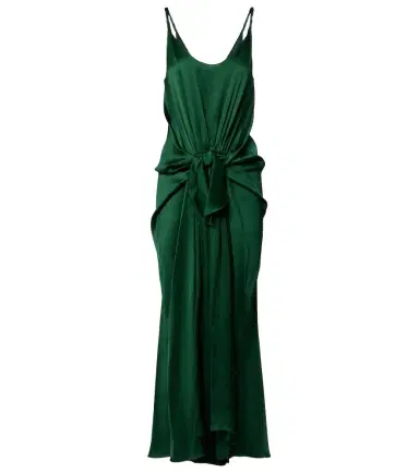 JW Anderson Gathered silk satin midi dress | Thumbnail 1 JW Anderson Gathered silk satin midi dress | Thumbnail 1