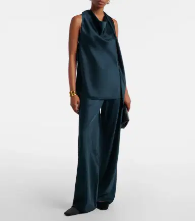 Vince Scarf-detail satin top | Thumbnail 5