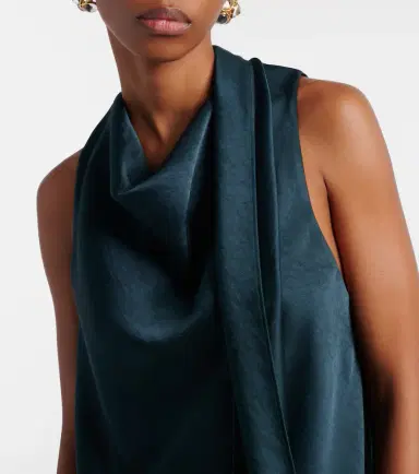 Vince Scarf-detail satin top | Thumbnail 6