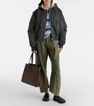 JW Anderson Shearling-trimmed bomber jacket | Thumbnail 2 JW Anderson Shearling-trimmed bomber jacket | Thumbnail 2
