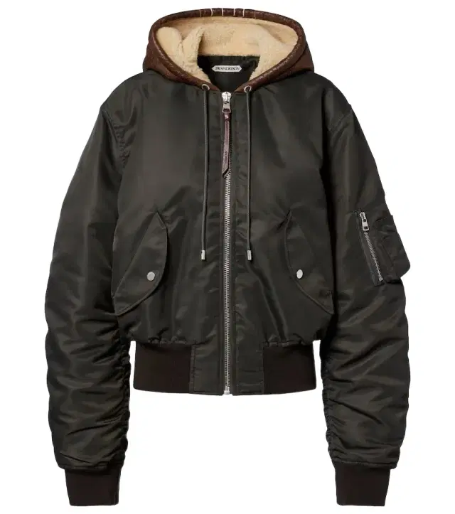 Shearling-trimmed bomber jacket