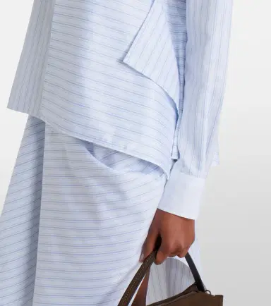 JW Anderson Striped asymmetric cotton poplin shirt | Thumbnail 2 JW Anderson Striped asymmetric cotton poplin shirt | Thumbnail 2