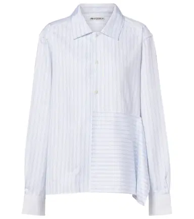 JW Anderson Striped asymmetric cotton poplin shirt | Thumbnail 1 JW Anderson Striped asymmetric cotton poplin shirt | Thumbnail 1