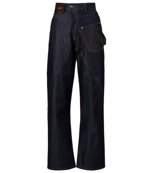 JW Anderson Embroidered high-rise straight jeans