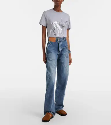 JW Anderson Twisted embroidered straight jeans | Thumbnail 6