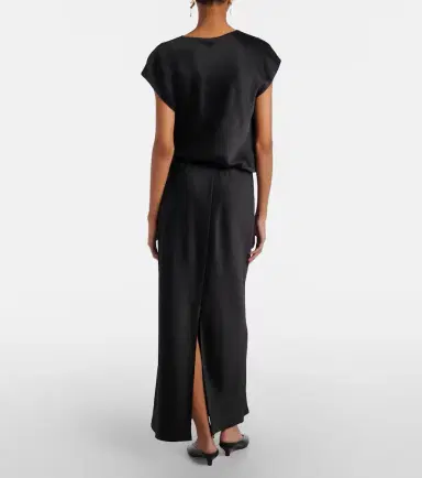 Vince Draped satin maxi dress | Thumbnail 3