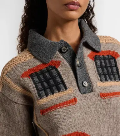 JW Anderson Wool intarsia jacquard polo sweater | Thumbnail 2 JW Anderson Wool intarsia jacquard polo sweater | Thumbnail 2