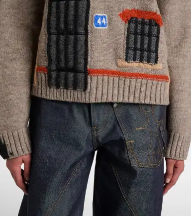 JW Anderson Wool intarsia jacquard polo sweater | Thumbnail 3 JW Anderson Wool intarsia jacquard polo sweater | Thumbnail 3