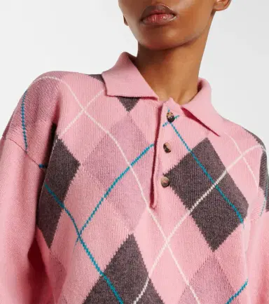 JW Anderson Argyle wool polo sweater | Thumbnail 3 JW Anderson Argyle wool polo sweater | Thumbnail 3
