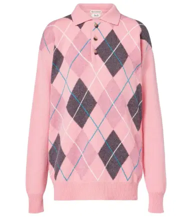 JW Anderson Argyle wool polo sweater | Thumbnail 1 JW Anderson Argyle wool polo sweater | Thumbnail 1