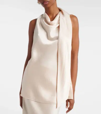 Vince Scarf-detail satin top | Thumbnail 5
