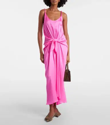 JW Anderson Gathered silk maxi dress | Thumbnail 6
