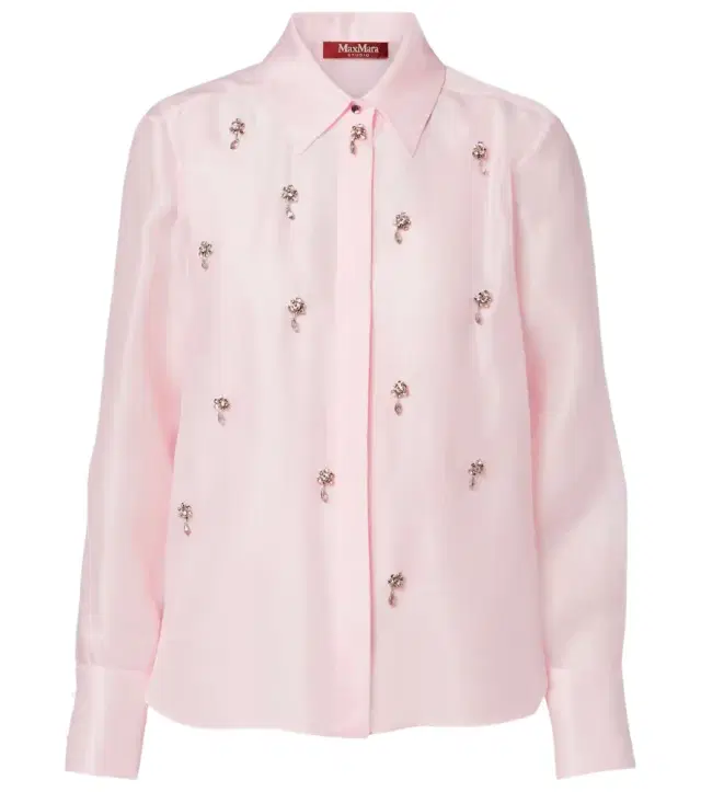 Max Mara Agi crystal-embellished silk shirt