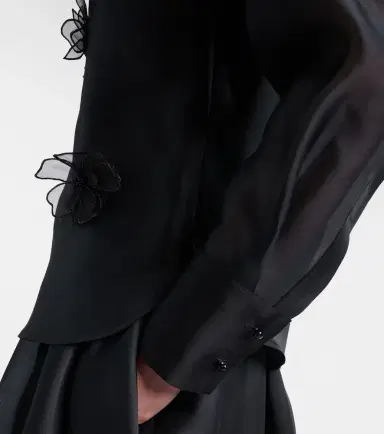 Max Mara Agi embellished floral-appliqué silk blouse | Thumbnail 2 Max Mara Agi embellished floral-appliqué silk blouse | Thumbnail 2