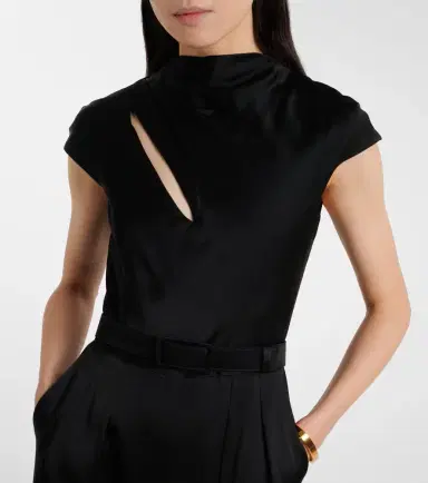 Max Mara Vespa cutout satin jumpsuit | Thumbnail 4 Max Mara Vespa cutout satin jumpsuit | Thumbnail 4