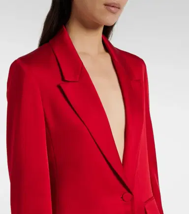 Max Mara Satin crêpe blazer | Thumbnail 4 Max Mara Satin crêpe blazer | Thumbnail 4