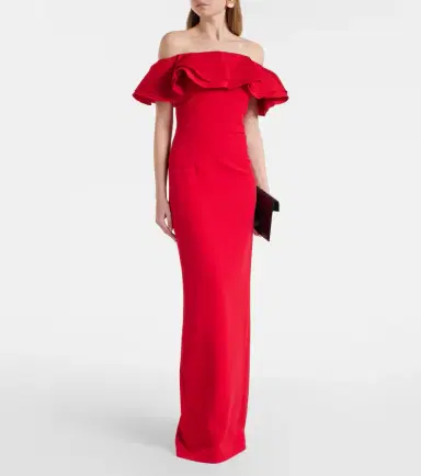 Safiyaa Ryan ruffled off-shoulder crêpe gown | Thumbnail 2