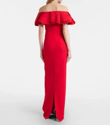 Safiyaa Ryan ruffled off-shoulder crêpe gown | Thumbnail 3
