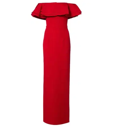 Safiyaa Ryan ruffled off-shoulder crêpe gown | Thumbnail 1