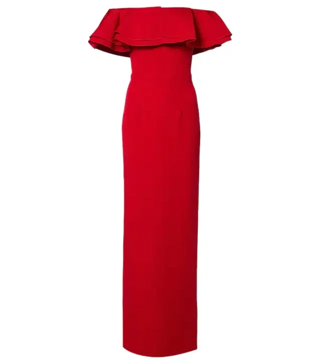 Safiyaa Ryan ruffled off-shoulder crêpe gown