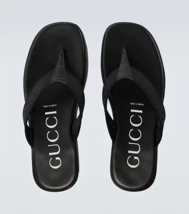 Gucci Logo canvas and leather thong sandals | Thumbnail 4