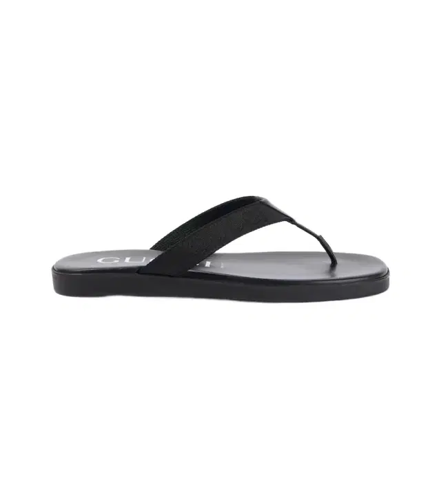 Gucci Logo canvas and leather thong sandals