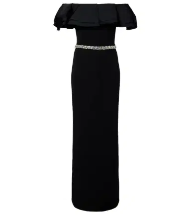 Safiyaa Ryan crystal-embellished ruffled crêpe gown | Thumbnail 1